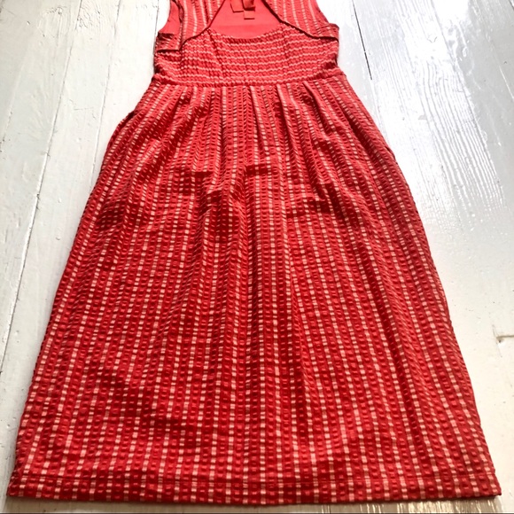 ANTHROPOLOGIE POSTAGE STAMP Coral Sleeveless Dress - Picture 7 of 12